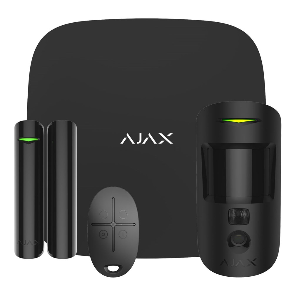 Cam plus. Комплект Ajax Starterkit cam. Ajax Starterkit комплект охранной сигнализации. Starterkit черный комплект охранной сигнализации Ajax. Starterkit cam Plus (Black).